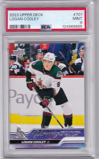 2023-24 Upper Deck Extended Logan Cooley Young Guns #701 PSA 9