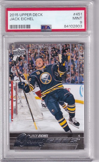 2015-16 Upper Deck Series Two Jack Eichel Young Guns #451 PSA 9