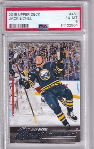 2015-16 Upper Deck Series Two Jack Eichel Young Guns #451 PSA 6