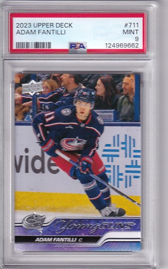 2023-24 Upper Deck Extended Adam Fantili Young Guns #711 PSA 9