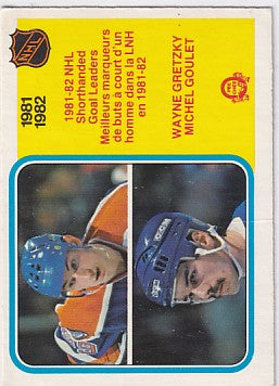 1982-83 O-Pee-Chee Wayne Gretzky Michel Goulet Shorthanded Goal Leaders #237 (2)