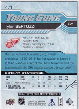 2016-17 Upper Deck Series Two Tyler Bertuzzi Young Guns #471