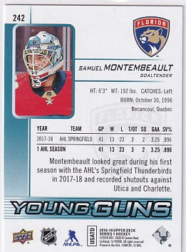 2018-19 Upper Deck Series One Samuel Montembeault Young Guns #242