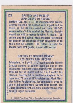 1983-84 O-Pee-Chee Mark Messier Wayne Gretzky Highlight #23