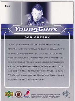 2004-05 Upper Deck Don Cherry Young Guns Retro #193