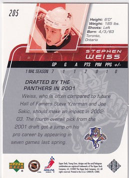 2002-03 Upper Deck Stephen Weiss Young Guns #205