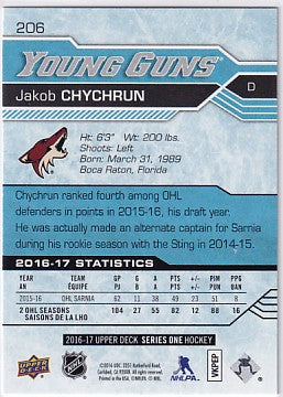 2016-17 Upper Deck Series One Jakob Chychrun Young Guns #206