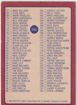 1985-86 O-Pee-Chee Checklist #165