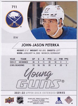 2021-22 Upper Deck Extended John-Jason Peterka Young Guns #711