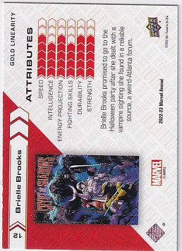 2022-23 Marvel Annual Brielle Brooks Gold Linearity 88/88 #12