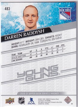 2020-21 Upper Deck Series Two Darren Raddysh Young Guns #483