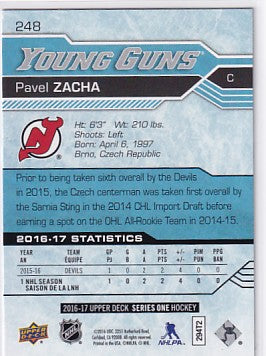 2016-17 Upper Deck Series One Pavel Zacha Young Guns #248