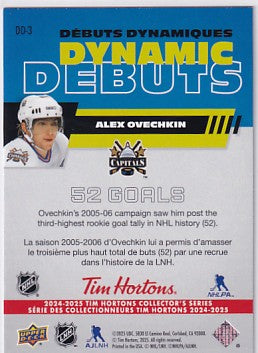 2024-25 Tim Hortons Collector's Series Alex Ovechkin Dynamic Debuts DD-3