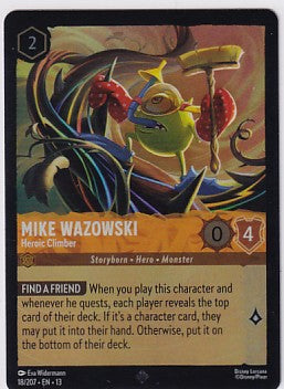 Mike Wazowski - Heroic Climber Super Rare Foil Disney Lorcana Attack Of The Vine