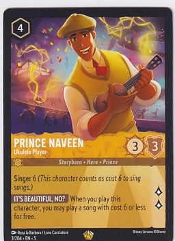 Prince Naveen - Ukulele Player 3/204 Legendary Cold Foil Disney Lorcana Shimmering Skies