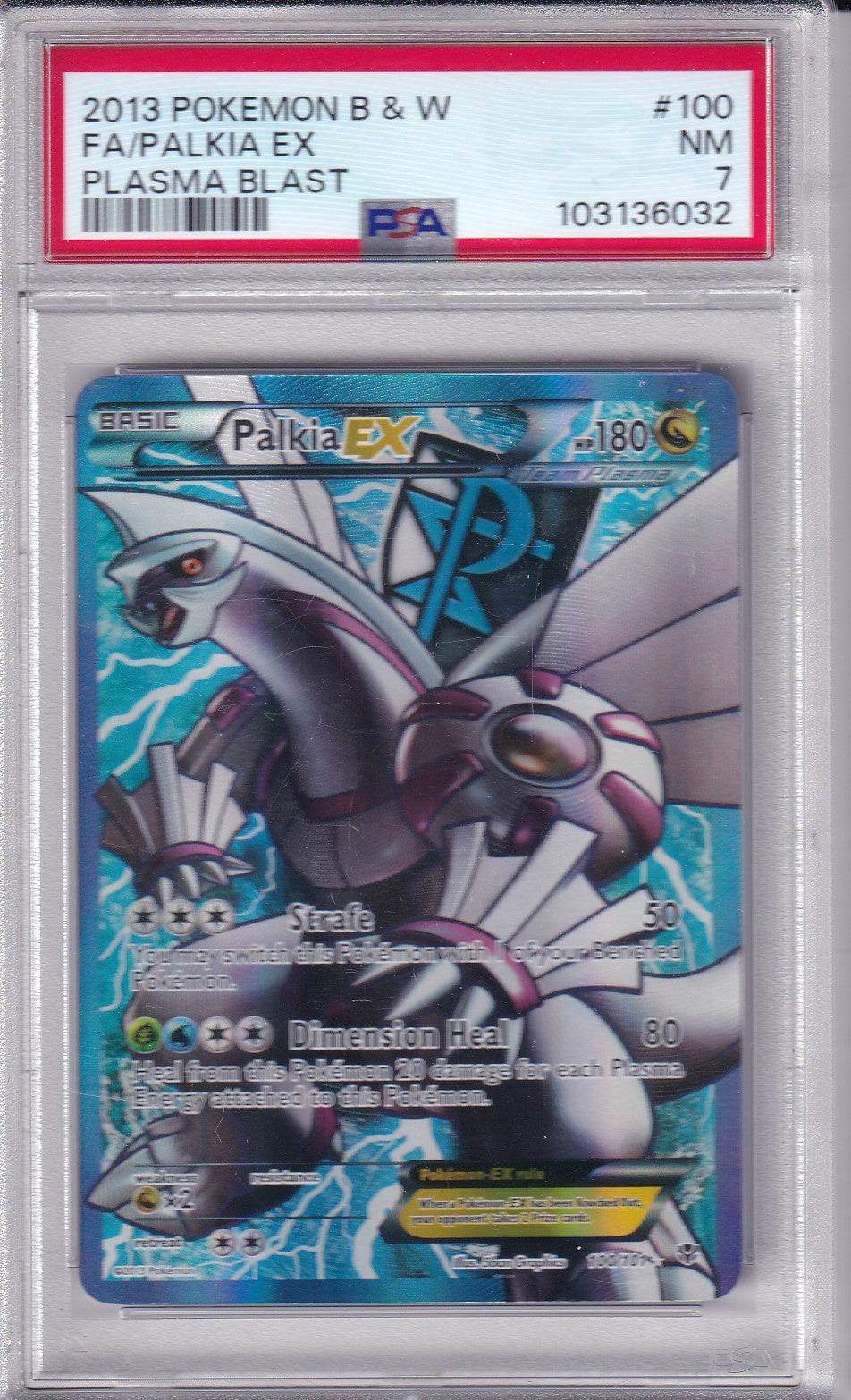Palkia ex  - Plasma Blast Full Art PSA 7 Near Mint 2013 Pokemon - Black & White #100/101