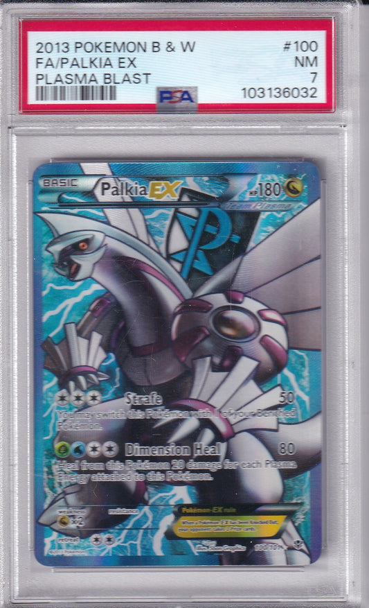 Palkia ex  - Plasma Blast Full Art PSA 7 Near Mint 2013 Pokemon - Black & White #100/101