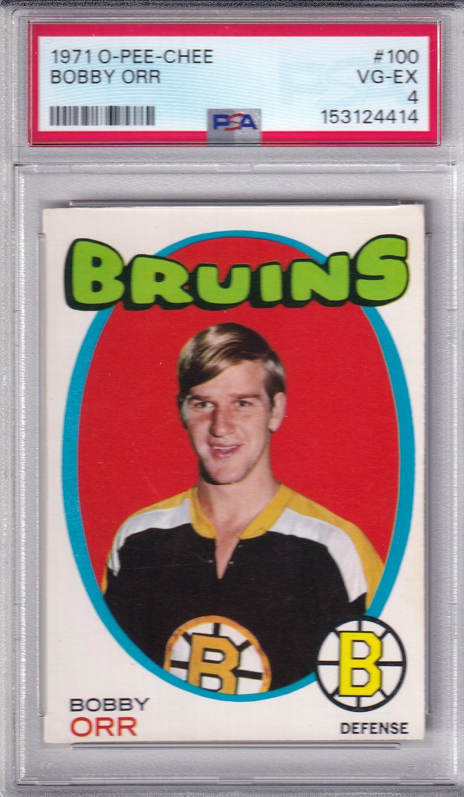 Bobby Orr 1971-72 O-Pee-Chee Card #100 OPC PSA 4 Boston Bruins