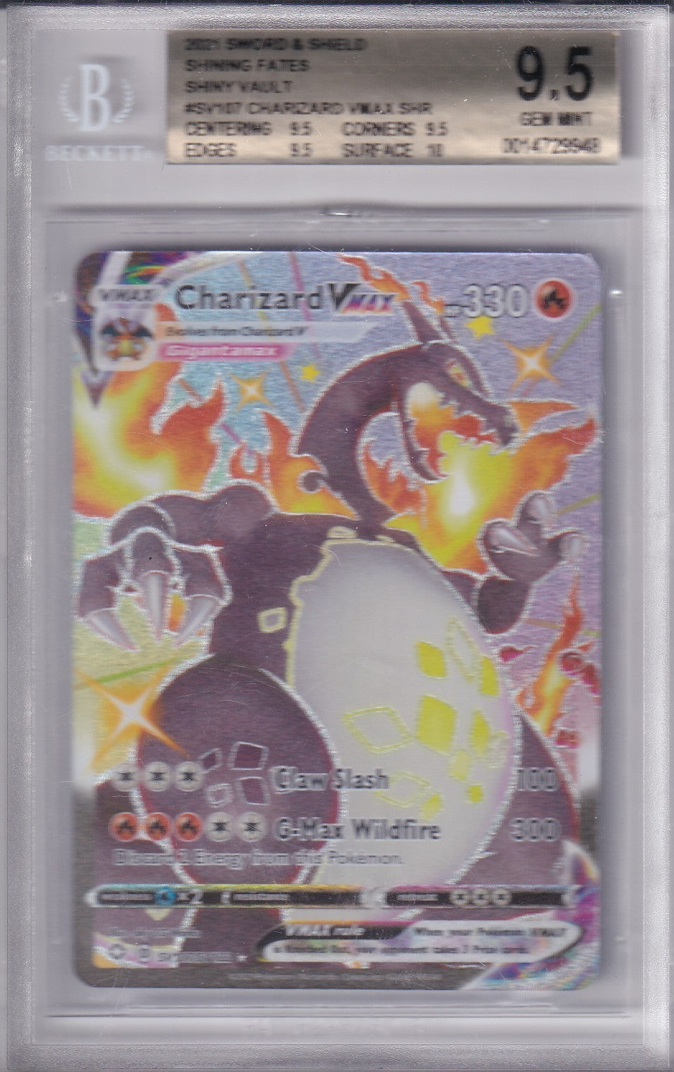 Charizard VMAX - 2021 SWSH Shining Fates Vault BGS 9.5 Gem Mint Pokemon SV107/SV122