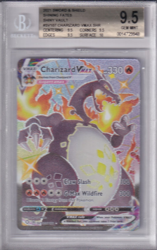 Charizard VMAX - 2021 SWSH Shining Fates Vault BGS 9.5 Gem Mint Pokemon SV107/SV122