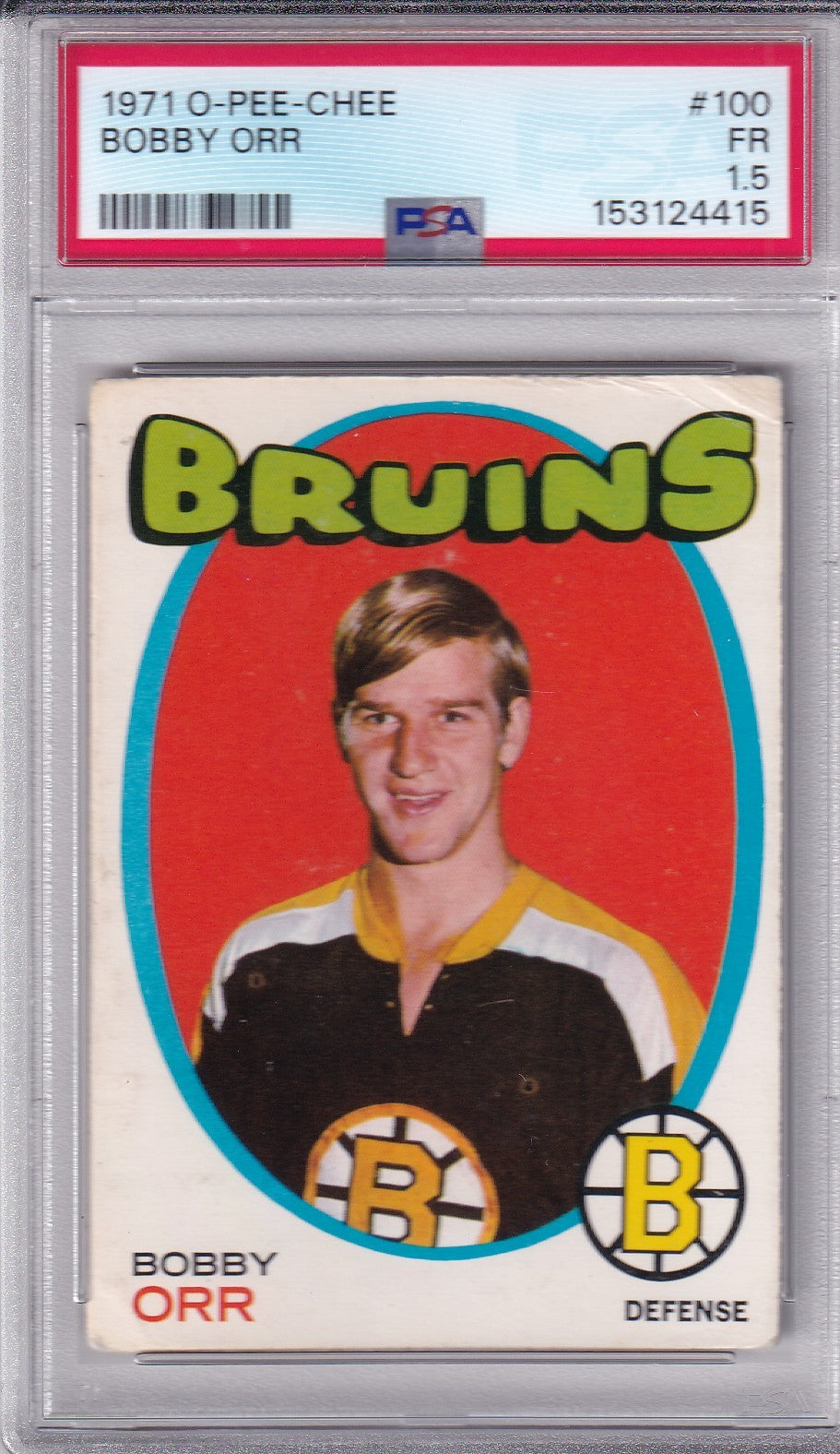 Bobby Orr 1971-72 O-Pee-Chee Card #100 OPC PSA 1.5 Boston Bruins