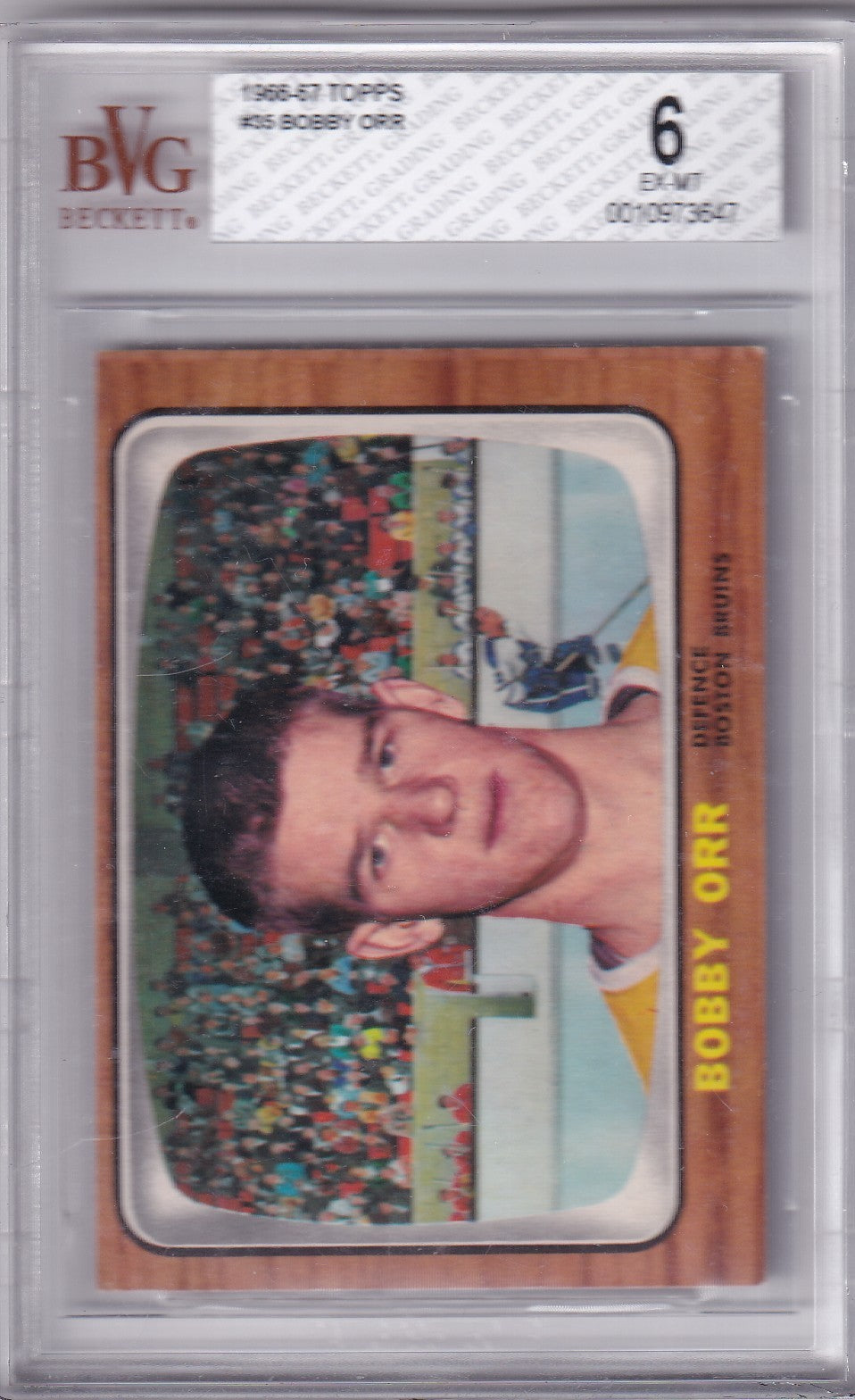 Bobby Orr 1966-67 Rookie Card #35 OPC BVG 6 EX-NM Boston Bruins RC