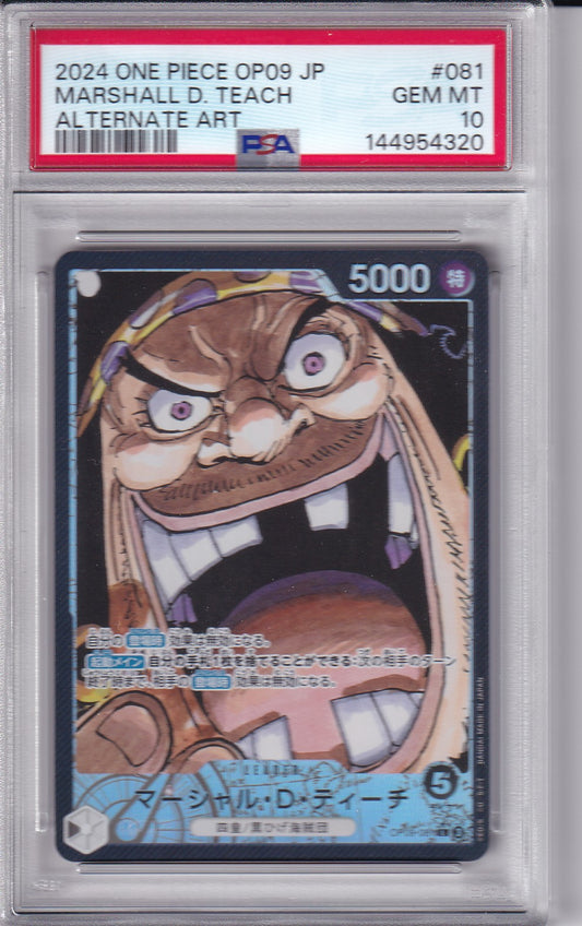 Japanese* Marshall D. Teach Alternate Art Leader Card 2024 One Piece OP09-081 PSA 10 Gem Mint Emporers in the New World