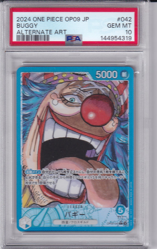 Japanese* Buggy Alternate Art Leader Card 2024 One Piece OP09-042 PSA 10 Gem Mint Emporers in the New World