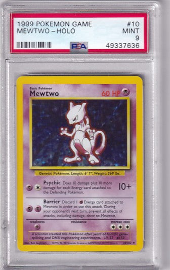 PSA 9 Mewtwo 10/102 Pokemon Base Set Unlimited