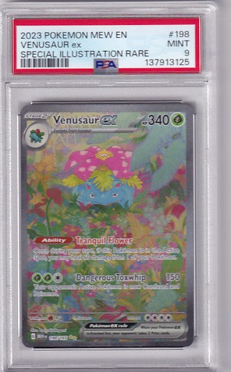 PSA 9 Venusaur ex 198/165 Pokemon Scarlet & Violet 151