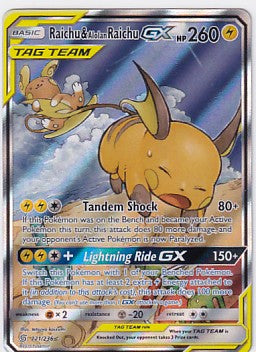 *LP* Raichu & Alolan Raichu GX Tag Team 221/236 Pokemon Sun & Moon Unified Minds