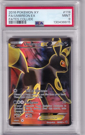 PSA 9 Umbreon EX 119/124 Pokemon XY Fates Collide