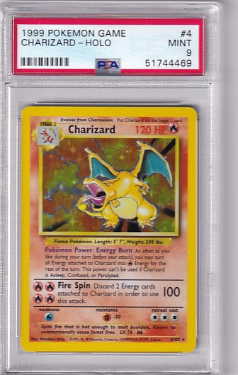 PSA 9 Charizard 4/102 Pokemon Base Set Unlimited
