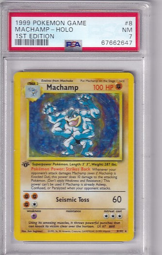 PSA 7 1st Edition Machamp 8/102 Pokemon Deck Exclusives