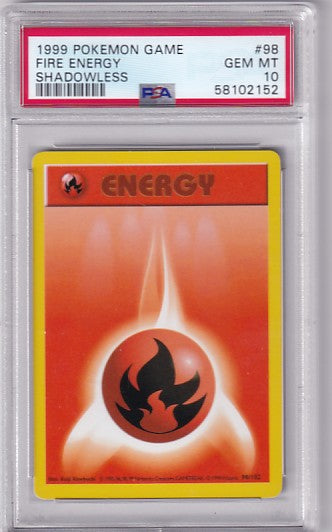 PSA 10 Fire Energy 98/102 Pokemon Base Set Shadowless