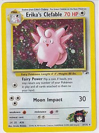 *DMG* Erika's Clefable Holo Rare - Gym Heroes 3/132 Pokemon Card