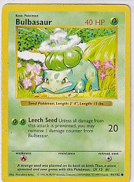 *DMG* Bulbasaur Shadowless - Base Set 44/102 Pokemon Card