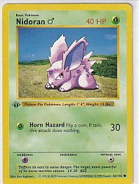 *DMG* Nidoran First Edition Common - Base Set 55/102 Pokemon Card