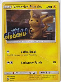 *DMG* Detective Pikachu (Stamped) - Sun & Moon Promo SM190 Pokemon Card