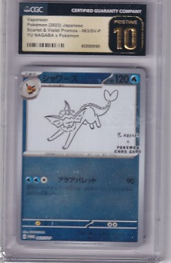 CGC Pristine 10 Japanese Vaporeon - YU NAGABA x Pokemon Scarlet & Violet Promos 063/SV-P Pokemon Card