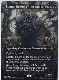 Lumra Bellow of the Woods Borderless Raised Foil - Bloomburrow M 343 Magic the Gathering Card