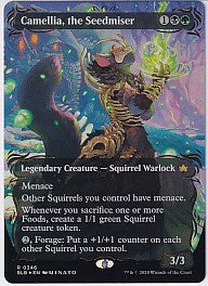 Camellia the Seedmiser Borderless Raised Foil - Bloomburrow R 346 Magic the Gathering Card