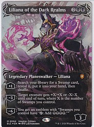 Liliana of the Dark Relms Borderless Raised Foil - Bloomburrow M 94 Magic the Gathering Card