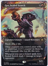 Gev Scaled Scorch Borderless Raised Foil - Bloomburrow R 349 Magic the Gathering Card