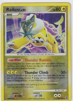 *HP* Raikou 16/132 Pokemon Diamond & Pearl Secret Wonders