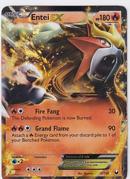 *LP* Entei EX 13/108 Pokemon Black & White Dark Explorers