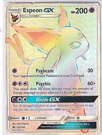 *DMG* Espeon GX Secret Rare - Sun & Moon Base Set 152/149 Pokemon Card