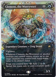 Clement the Worrywort Borderless Raised Foil - Bloomburrow R 347 Magic the Gathering Card