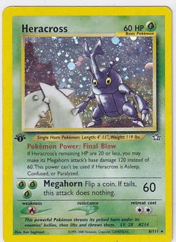 *MP* Heracross 1st Edition 6/111 Pokemon Neo Genesis