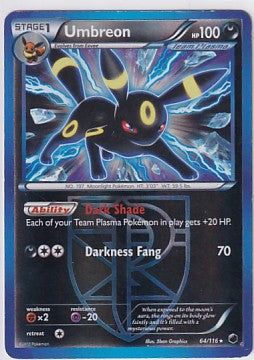 *HP* Umbreon (Team Plasma) 64/116 Pokemon Black & White Plasma Freeze